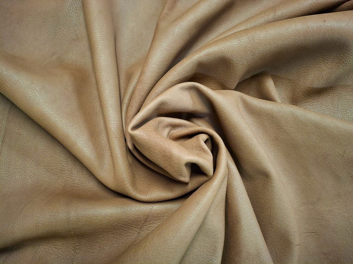 Deerskin leather folded to show lightweight flexibility