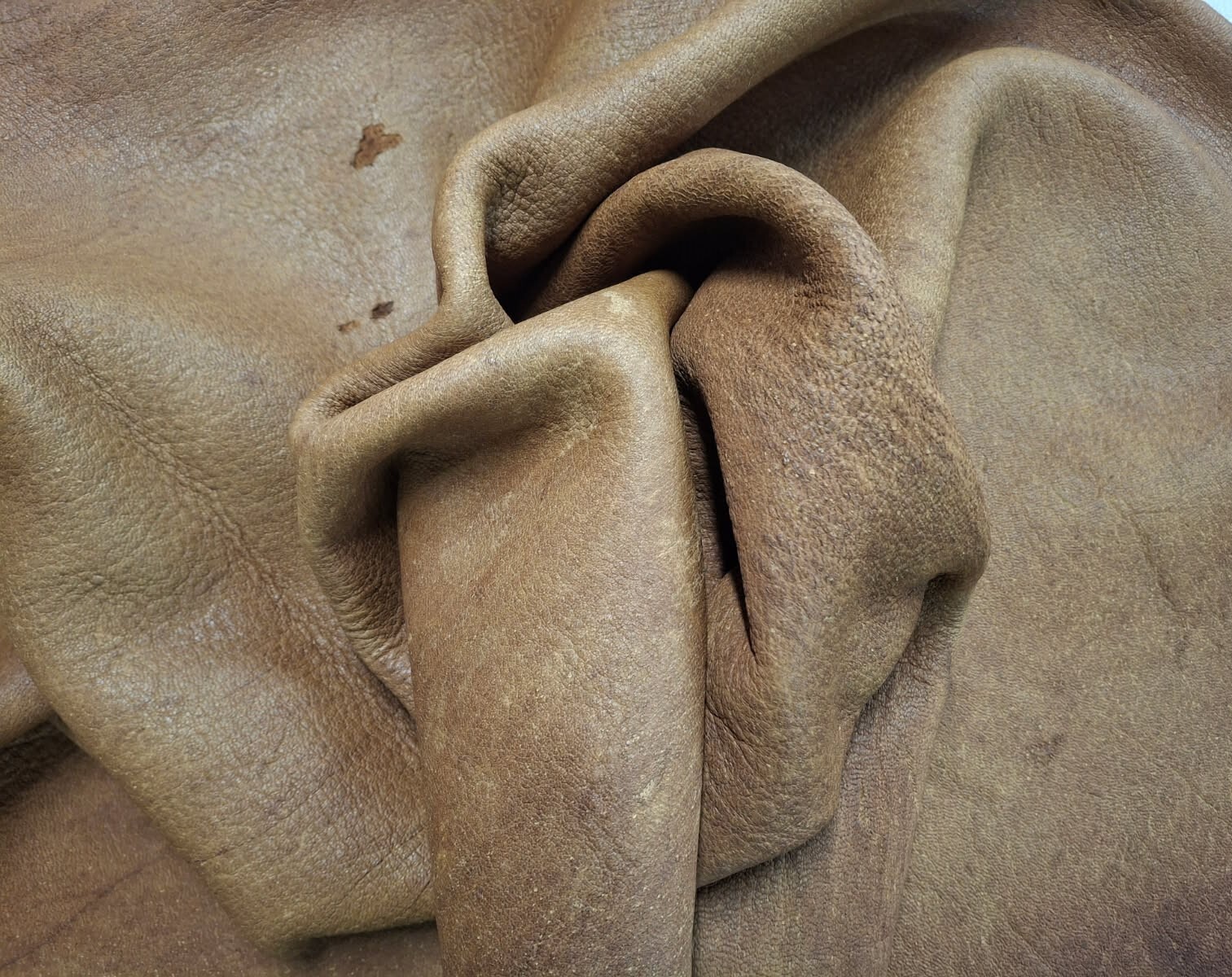 Moose leather showing thick yet soft texture